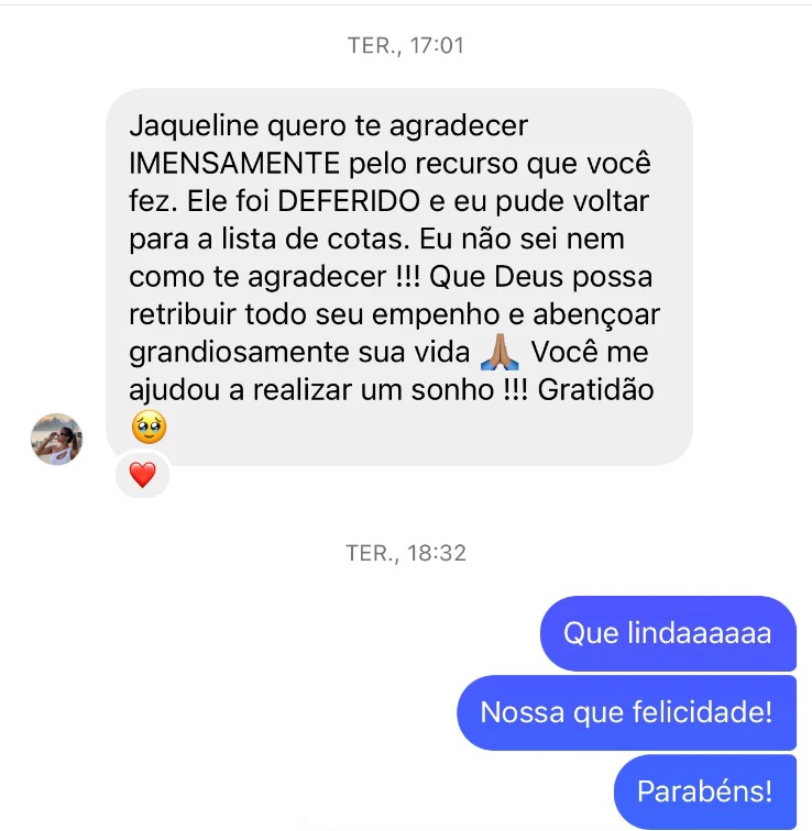 Depoimento de aprovação com recurso de cotas raciais